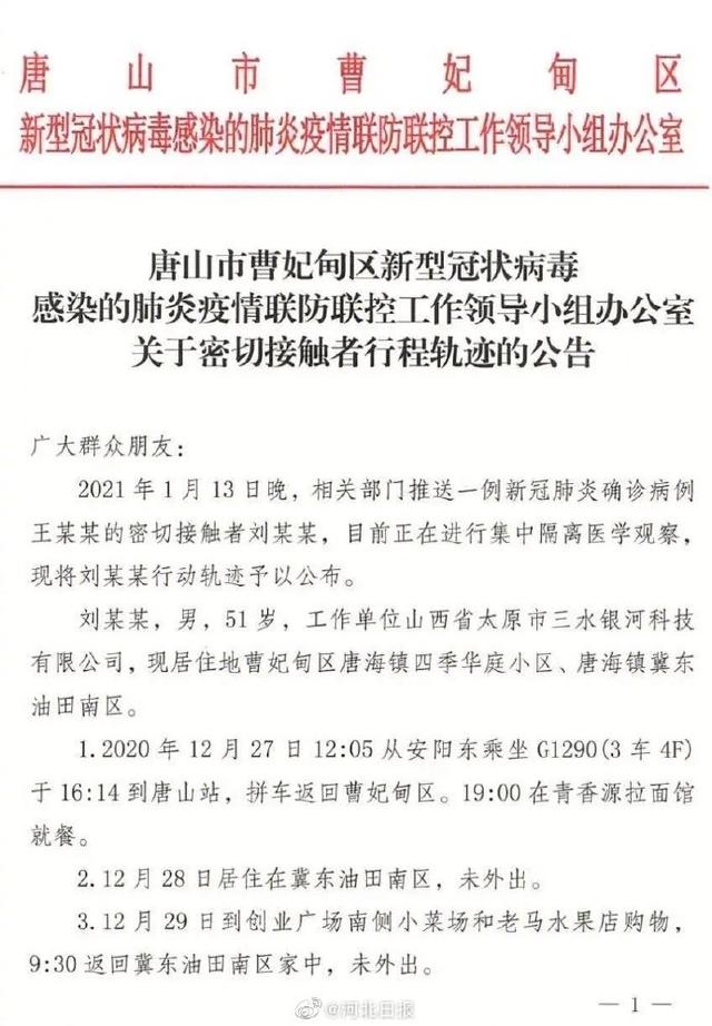 唐山最新疫情情况〃唐山疫情最新消息今天新闻-第3张图片